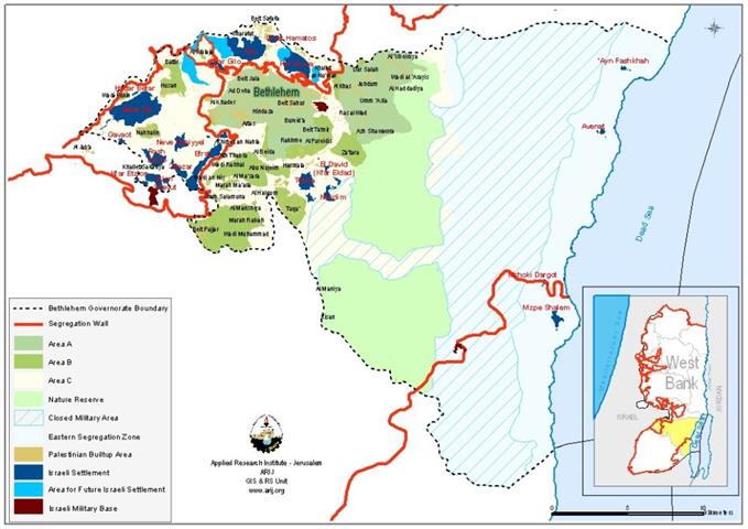 Den Geopolitiske Status i Bethlehem Governorate