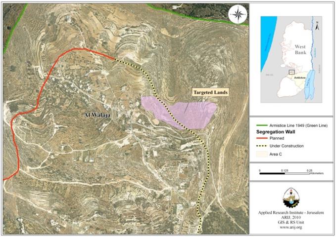 Israel continues razing Al Walajeh village lands for the Interest of the Israeli Segregation Wall