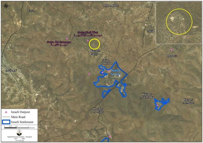 Mass destruction in Kherbit Susiya in Hebron Governorate