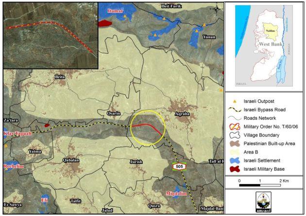 إسرائيل تمدد سريان وضع اليد على أراضي فلسطينية في بلدة عقربا في محافظة نابلس