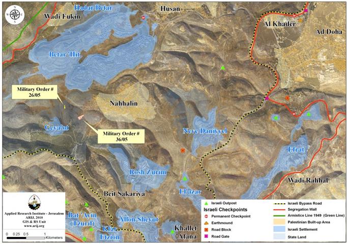 Land Leveling and uprooting of trees In Nahhalin Village southwest of Bethlehem city