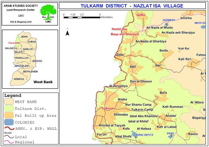 إخطار  بوقف البناء في منشآت ومساكن المواطنين في قرية نزلة عيسى
