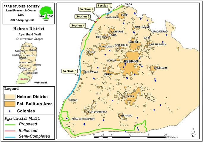 Stages of the Segregation Wall construction in Hebron Governorate !!!