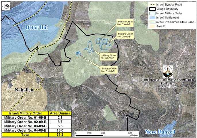 Under the pretext of State Property  “The Israeli Occupation Authorities confiscate land in Nahhalin village”
