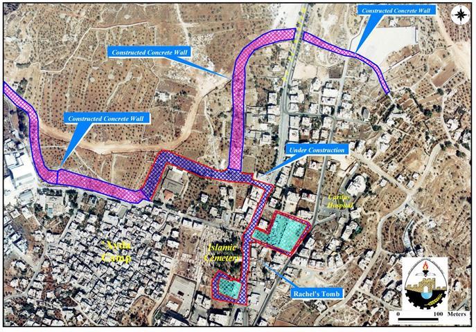 Israel resumes Wall constructions at Bethlehem Northern Entrance.