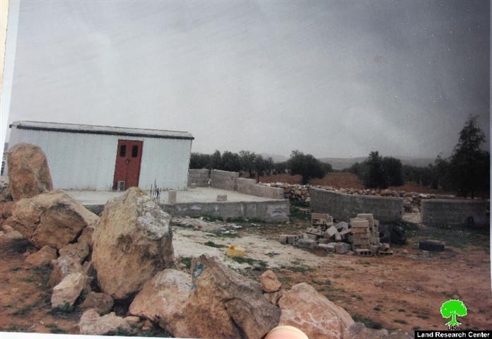 Israeli Occupation Forces demolish residential and agriculture structures in the Hebron town of Al-Samou