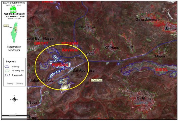 The enlargement of Trans – Samaria Highway at the Expense of the lands of Kafl Haris Village- Salfit governorate