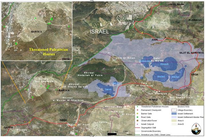 The Israeli Occupation Authorities target Barta’a Ash Sharqiya residents with new demolition orders