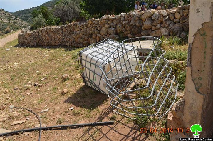 إتلاف 24 غرسة زيتون وإعطاب ثلاثة خزانات مائية في بلدة قراوة بني حسان