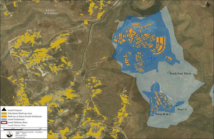Life Disparity between the Palestinian Community Tuqu and the illegal Israeli Settlement Tekoa