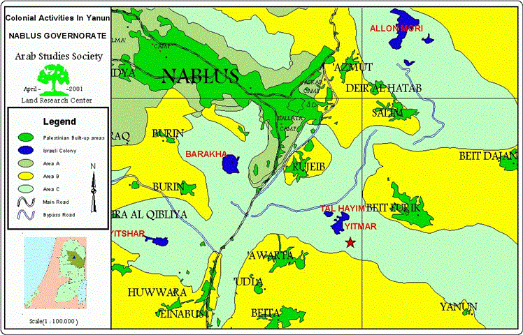 Israeli settlement Activity in Yanoon Al Foqa Village, Nablus