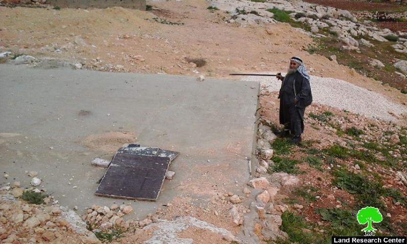 Stop-work orders on a residence and water well in the Yatta hamlet of Al-Majaz