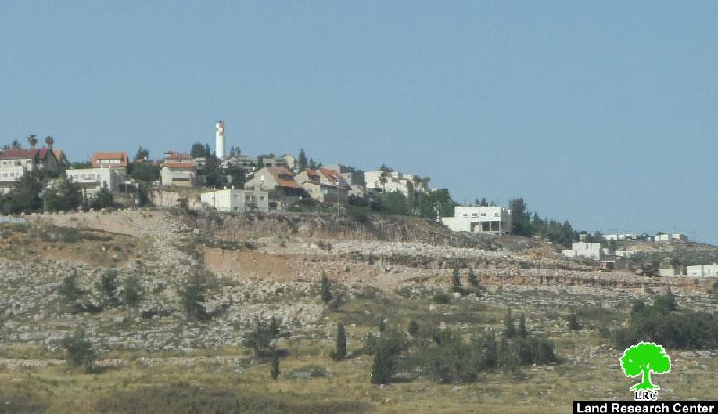 Shilo colony undergo expansion works at the expense of the Nablus village of Qaryut