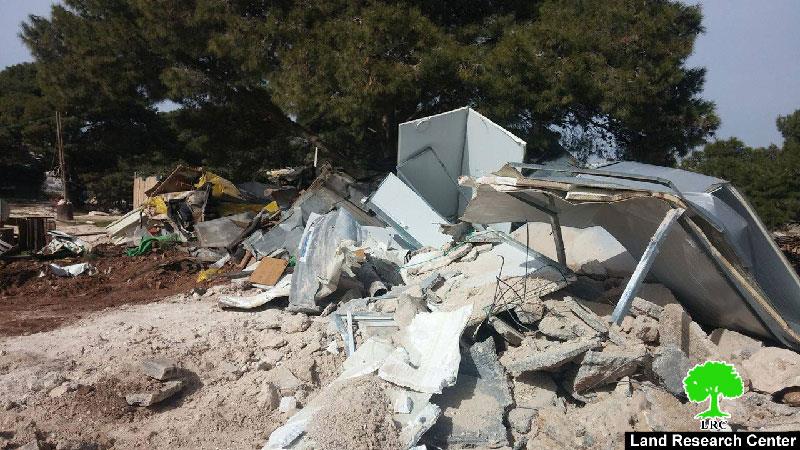 The Israeli Occupation Forces demolish Bedouin residences funded by EU