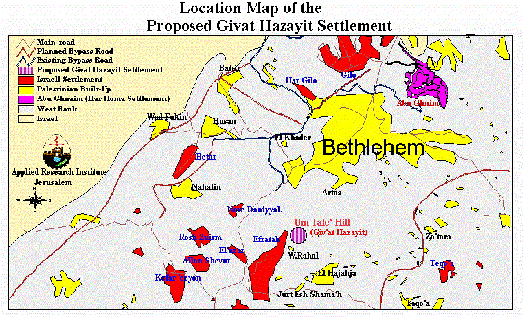 A New Israeli Colony in the Southern Vicinity of Bethlehem  Givat Hazayit (Um Tale’ Hill)