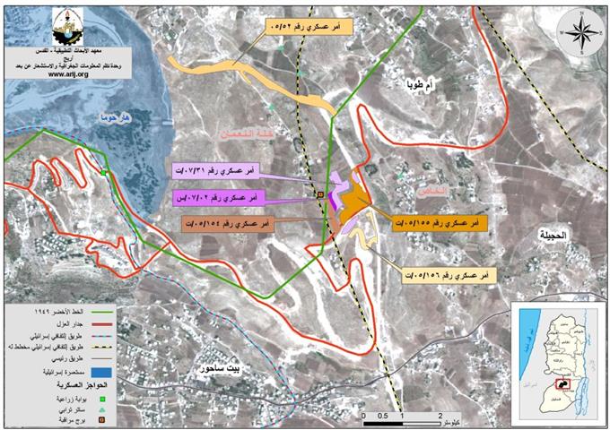 الاحتلال الاسرائيلي يصادر أراض جديدة من قرية النعمان شرقي بيت ساحور
