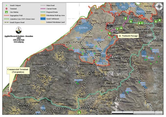 Repercussions of the Israeli Segregation Wall Start to Materialize  “An Israeli decision to rearrange fuel delivery procedures to Bethlehem Governorate from Tarqumiya Commercial terminal in Hebron Governorate”