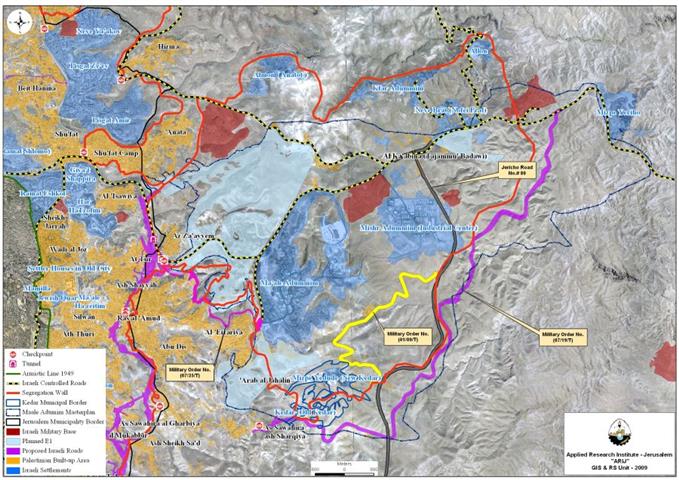 “506 Dunums confiscated from Abu Dis”  “Israel” defying the ICJ and the international community well and continue to build the segregation wall