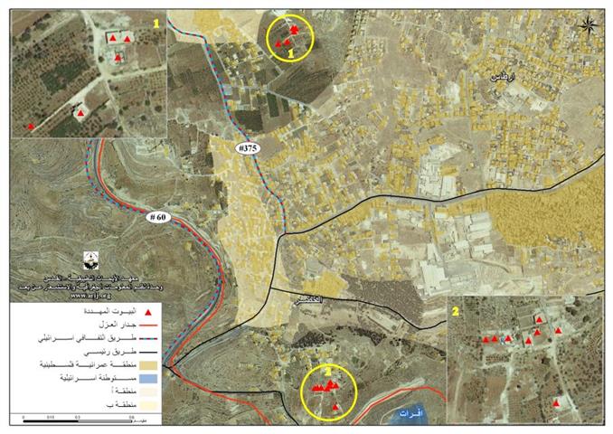 اخطارات اسرائيلية جديدة لهدم منازل فلسطينية في بلدة الخضر غرب مدينة بيت لحم