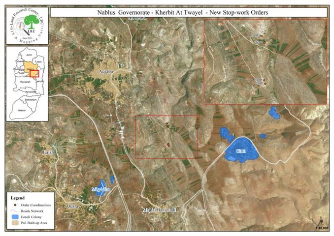 Stop-construction orders sent to four families in Nablus