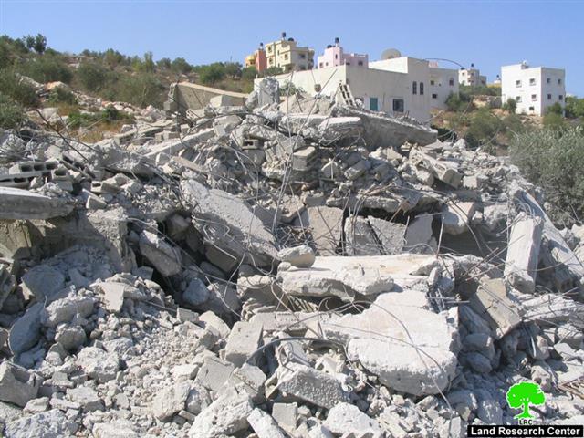 A house demolished in Qarawet Bani Hassan village