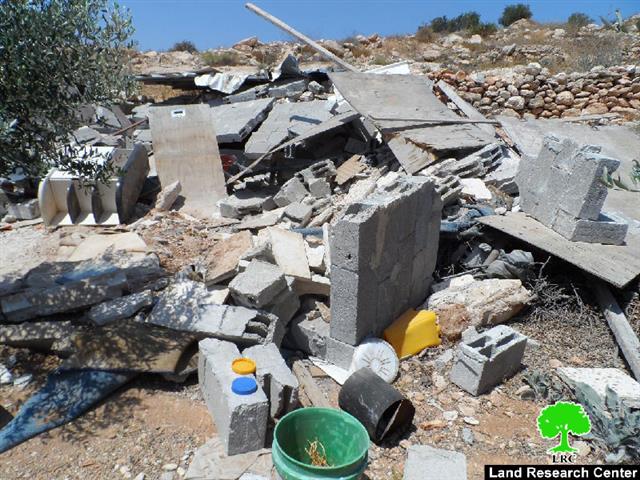 Two agricultural rooms leveled down by the occupation