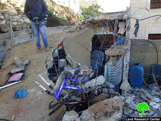 The Israeli occupation army razes house of martyr Muhannad Halabi