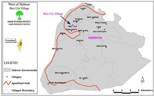 The Segregation Wall grabs agricultural lands of Beit Ula town