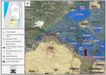 “For the Construction of the Segregation Wall”
Military  Order Extending the Expropriation of 243 Dunums in Surif & Jab’a towns Southeast of Bethlehem Governorate
