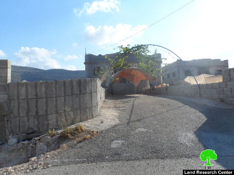 Stop-work orders on residential structures in Tubas governorate