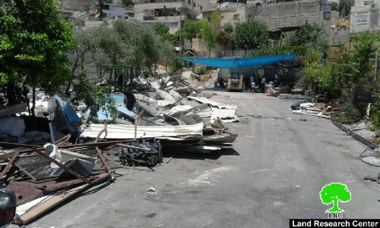 Demolition campaign on structures of the Jerusalem towns of Silwan and Beit Hanina