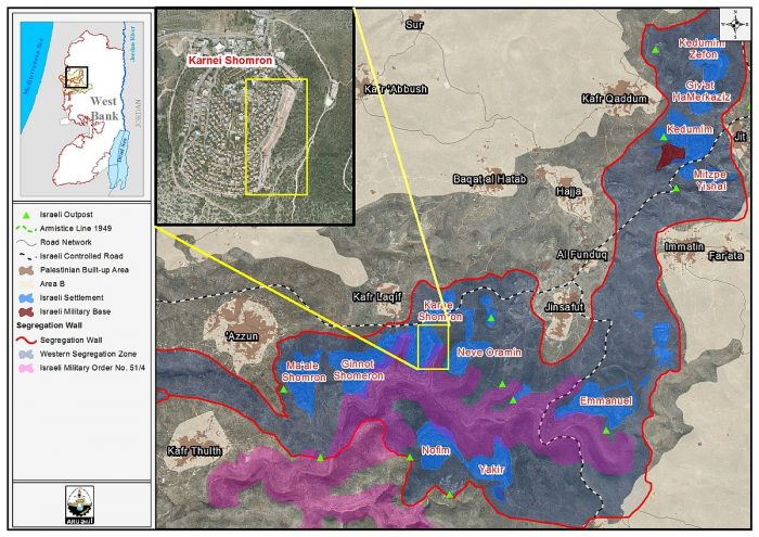 A new residential neighborhood in the settlement of Karnei Shomron in Qalqilyia Governorate