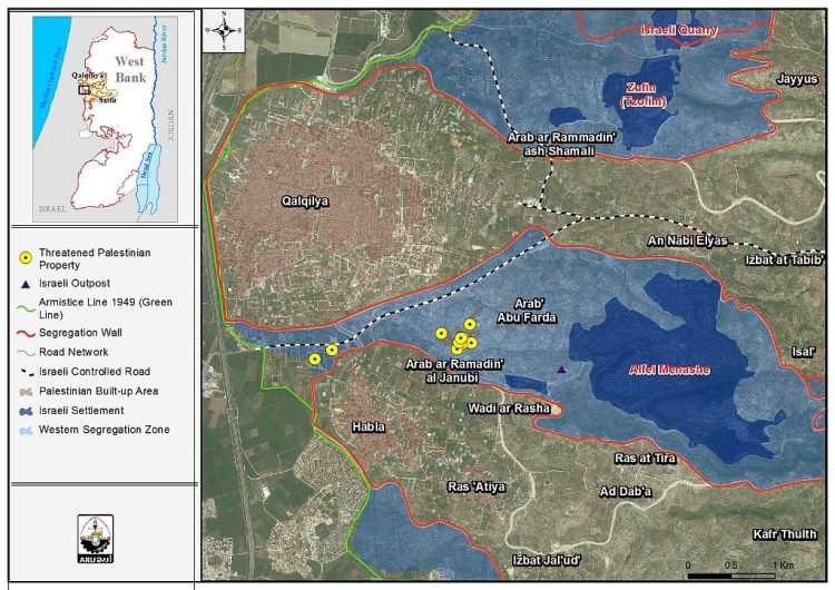 ‘Arab ar Ramadin al Janubi in Qalqilyia Governorate is under a constant threat