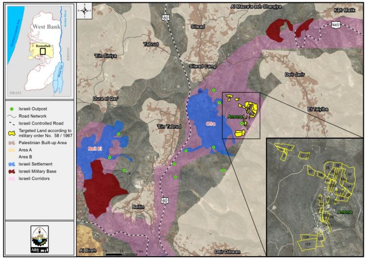 “Israeli Outposts’ Reallocation Game”  New Israeli Manipulation to Legalize the illegal Outpost of Amona North of Ramallah Governorate