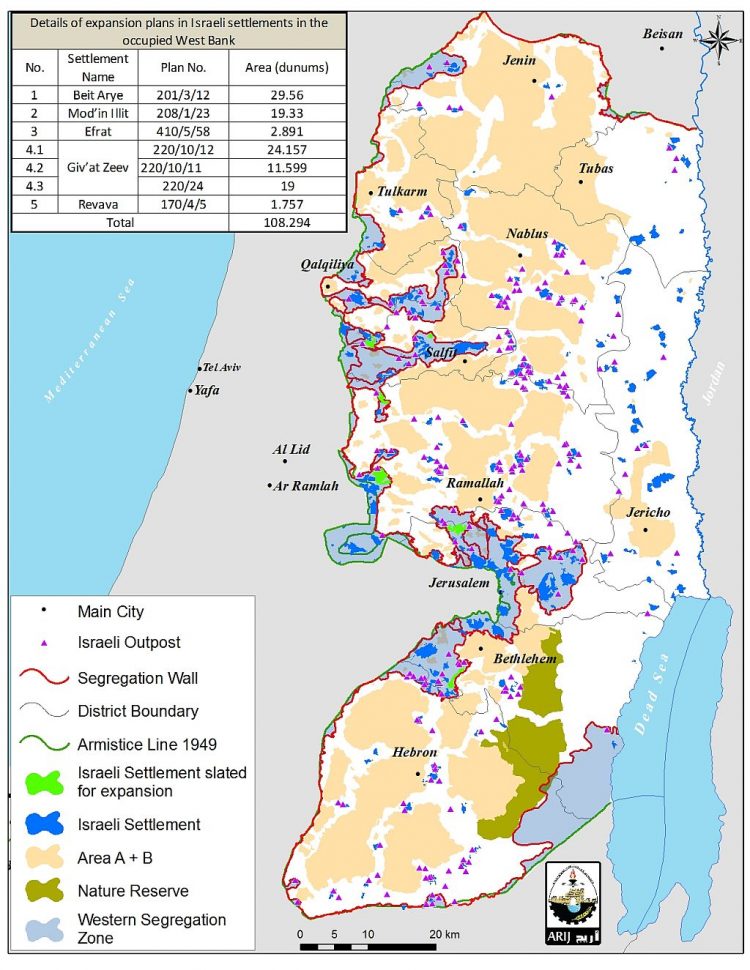 108 dunums of Palestinian Land slated for settlement expansion in the oPt