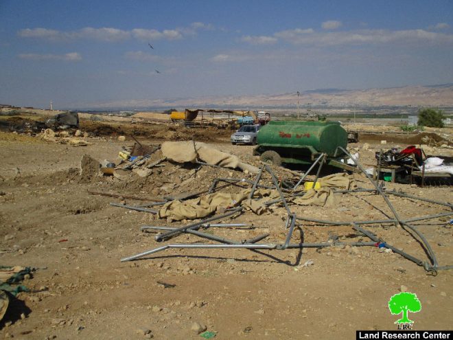 Israeli Occupation Forces demolish residential and agricultural structures in Tubas