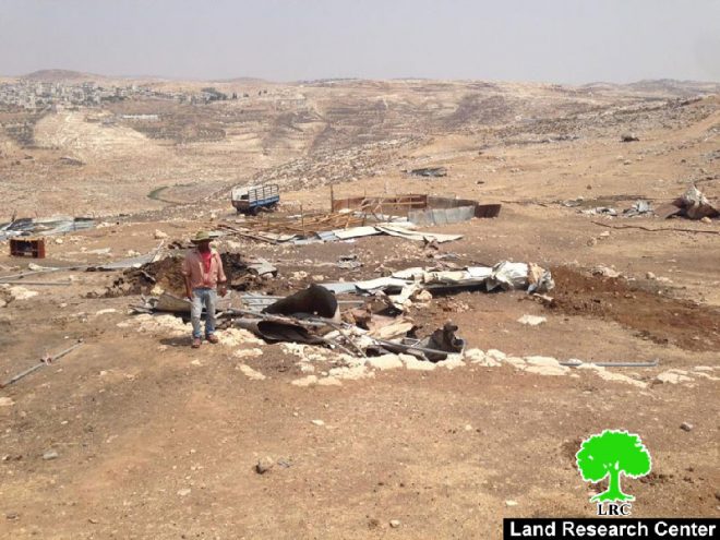 هدم غرف سكنية وحظائر للأغنام في تجمع المعازي البدوي شمال بلدة جبع