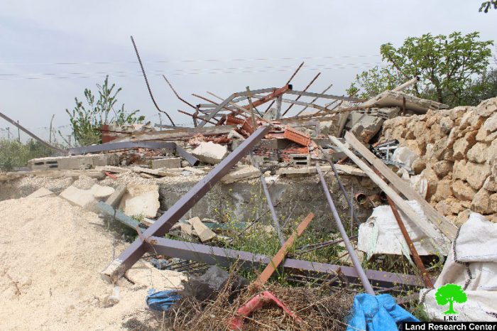 الاحتلال يهدم غرفة زراعية في قرية واد رحال بمحافظة بيت لحم