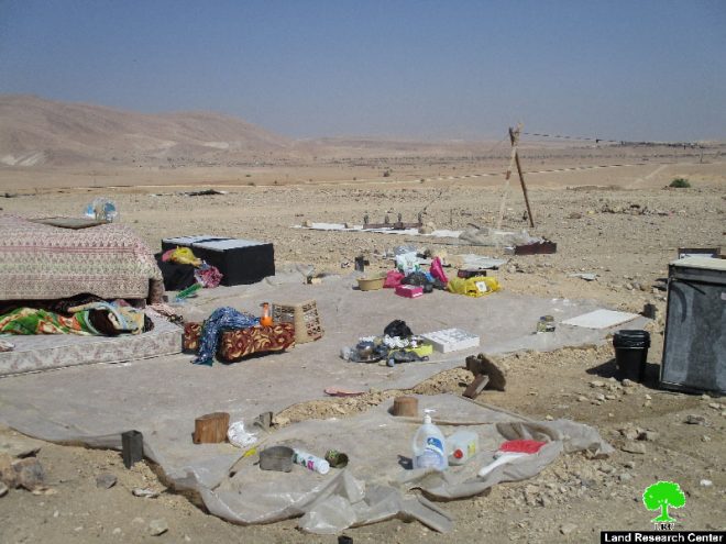 Israeli Occupation Forces demolish Al-Mu’arrajat Bedouin community for the fourth time in 2016