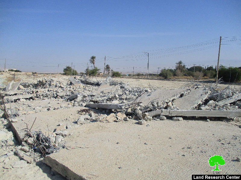 Israeli Occupation Forces demolish commercial stores in the Jericho area of Al-Auja