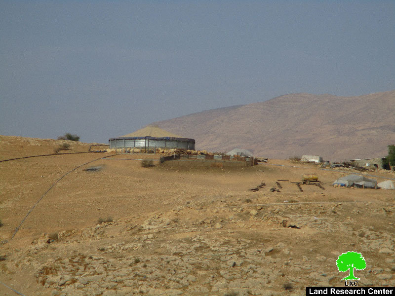 Stop-work order on water pool in Palestinian Jordan Valley area of Khirbet  AL-Farisiya
