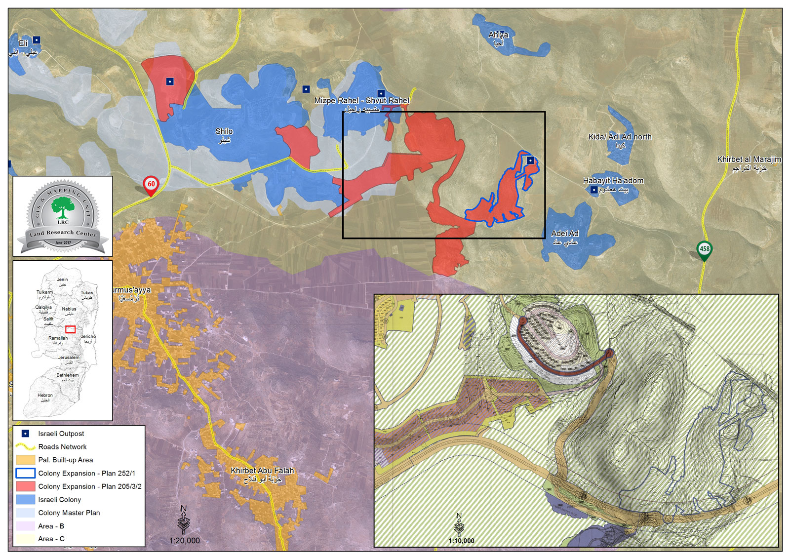 الإعلان عن إيداع مخطط تفصيلي جديد لمستعمرة “عميحاي” على أراضي قرية جالود بمحافظة نابلس