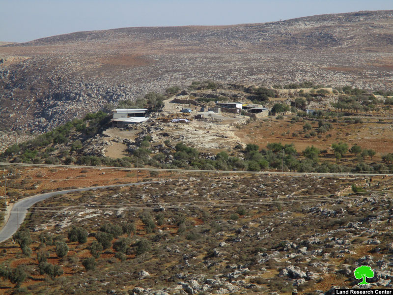 إخطار بوقف البناء للخط المائي الناقل في خربة أم المراجم جنوب قرية دوما / محافظة نابلس