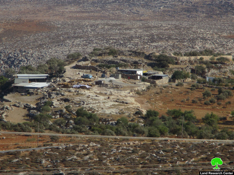 إخطار بوقف البناء للخط المائي الناقل في خربة أم المراجم جنوب قرية دوما / محافظة نابلس