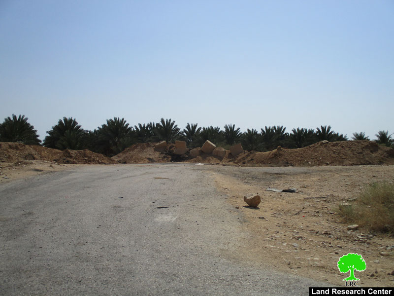 Israel’s Occupation Forces  reclose agricultural road in Jericho