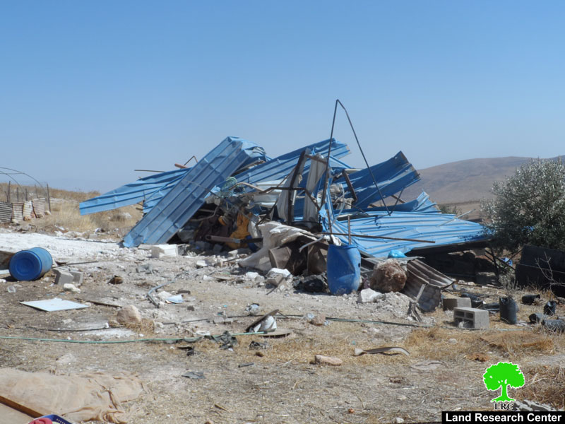 الاحتلال الاسرائيلي يهدم ثلاثة مساكن في منطقتي الجفتلك وفروش بيت دجن /  الأغوار الوسطى