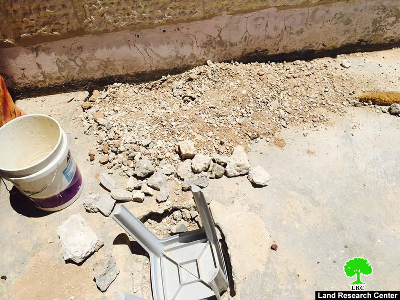The Israeli Occupation Forces sabotage a residence in the Hebron town of Dura