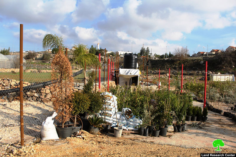 إخطار بوقف العمل في محل لبيع الاشتال في منطقة الحرايق جنوب الخليل