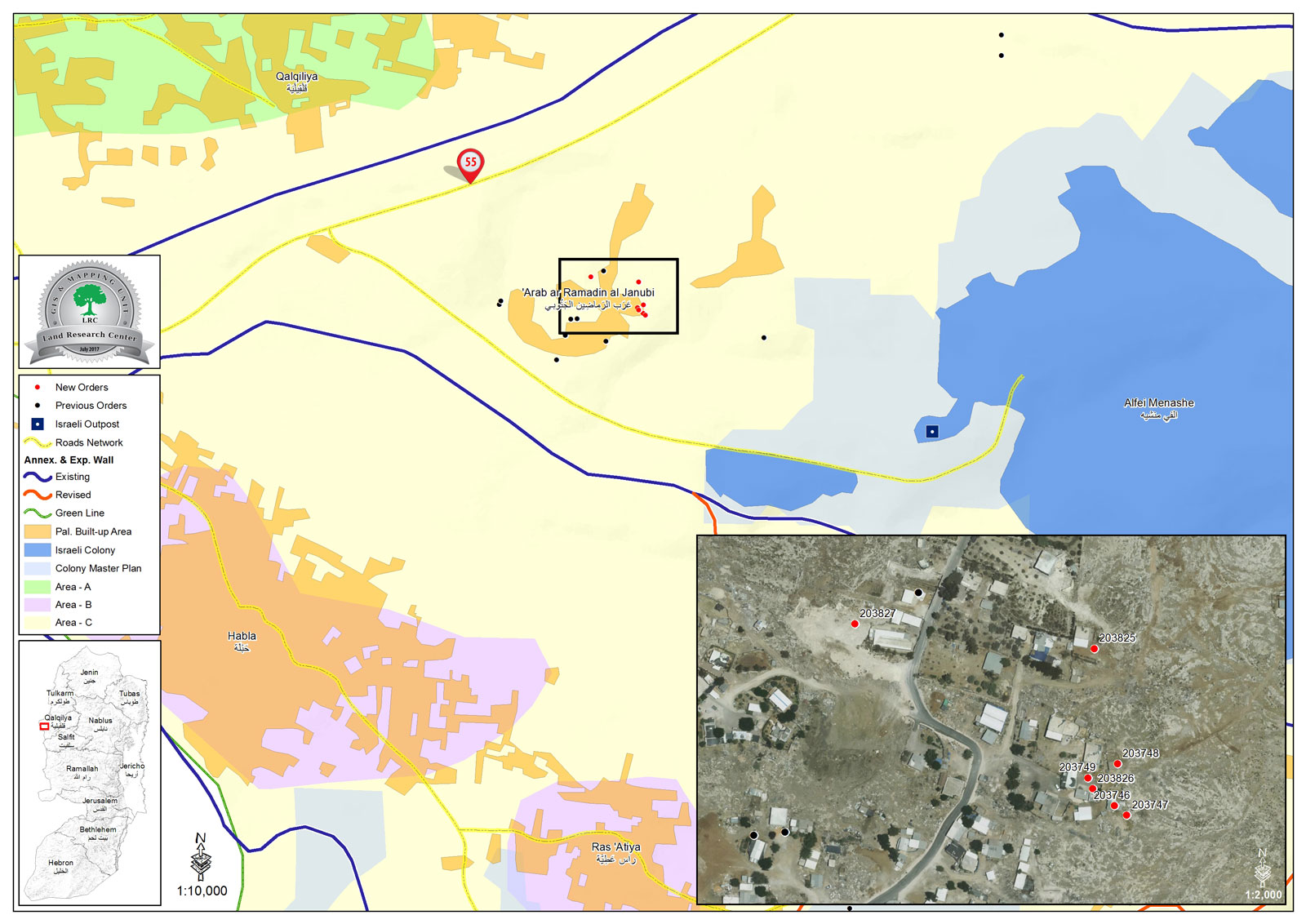 Stop-work Orders in Al Ramadeen – Qalqiliya Governorate