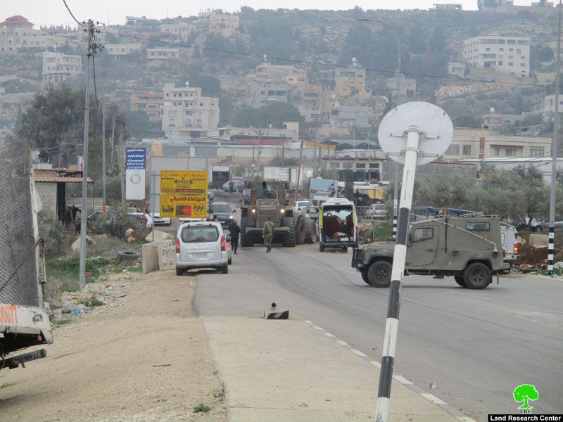 إغلاق مدخل بلدة بيتا الغربي محافظة نابلس